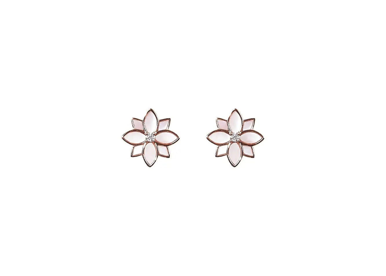 Clematis Pink Mother of Pearl Classic Studs Dryden Jewelry
